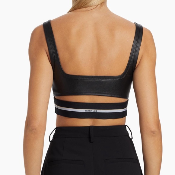 Helmut Lang Black Leather Bralette - Picture 3 of 5